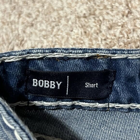 True Religion Bobby Super T Denim Shorts Cut Off Raw Hem Women’s Size 12 - NWT - Picture 4 of 12